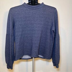 Veronica M Essentials Cozy Navy Mock Neck Pullover Sweatshirt  Women’s Medium